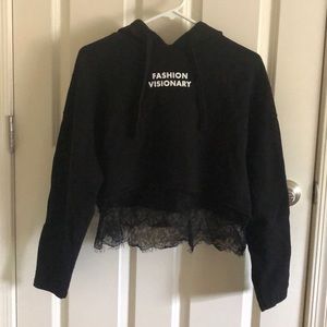 Zara Black sweatshirt crop top